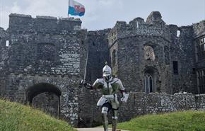 Knight in armour at Carew Castle